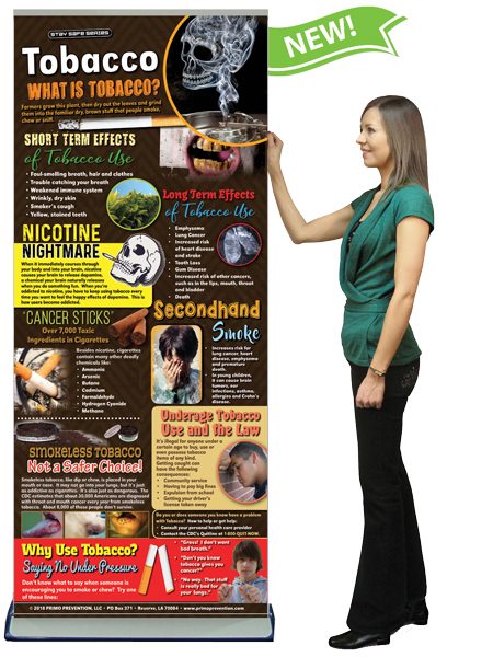 Tobacco Prevention Retractable Banner w/Stand BAN-SSDA-05-NEW-Tobacco-NEW-FLAG-with-LADY