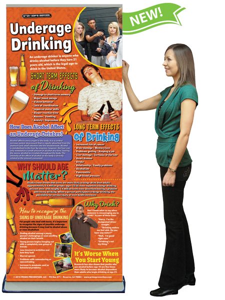 Underage Drinking Retractable Presentation Banner w/Stand