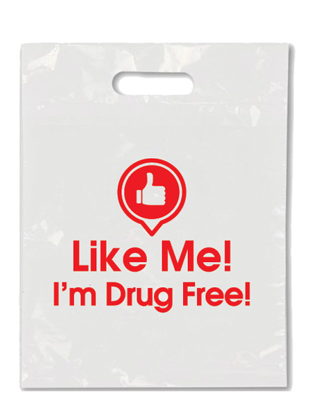 Like Me, I'm Drug Free! Die Cut Handle Litter Bag