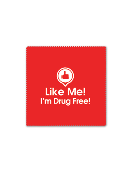 Like Me, I'm Drug Free Microfiber Cloth 3" x 3"