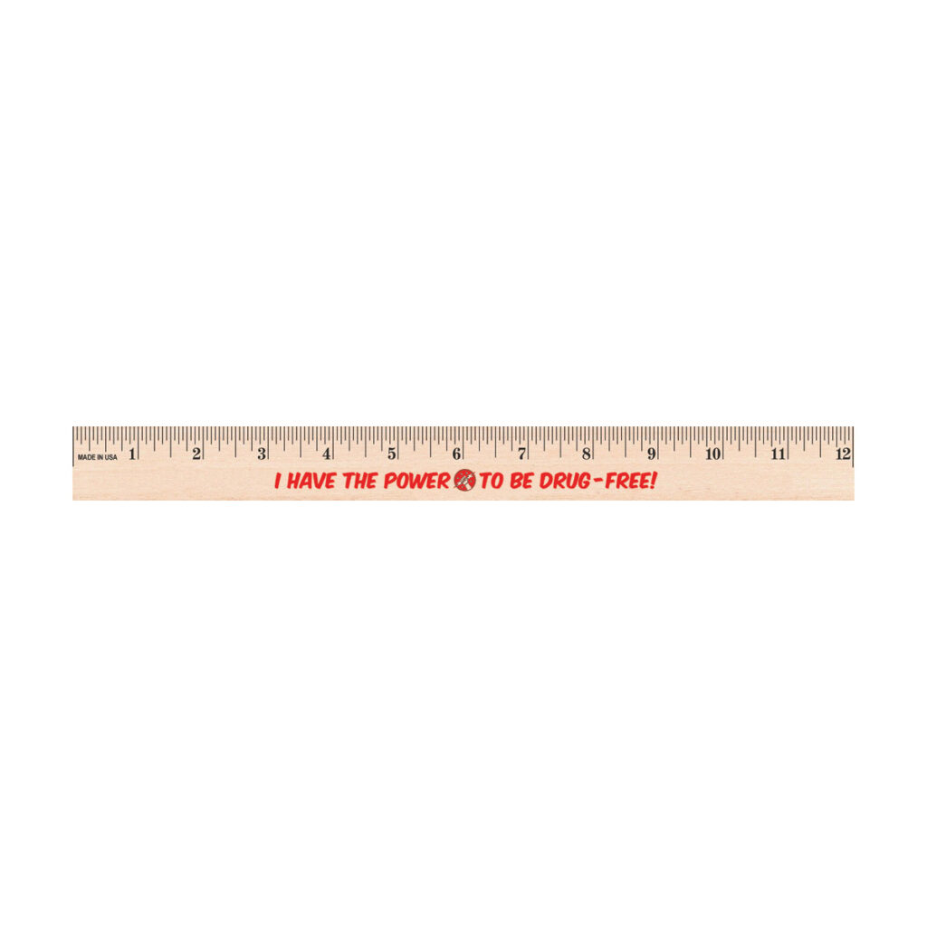 I Have the Power to Be Drug Free 12 inch Wooden Ruler Primo Prevention