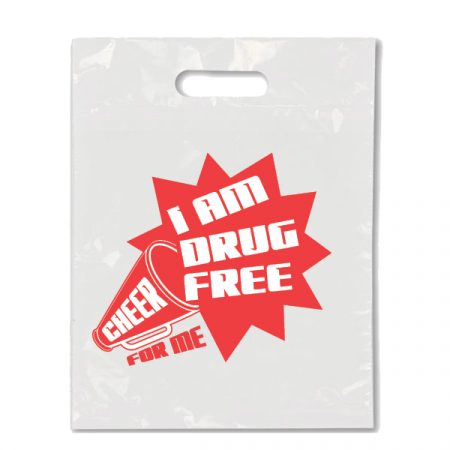 Cheer For Me, I Am Drug Free - Die Cut Handle Litter Bag